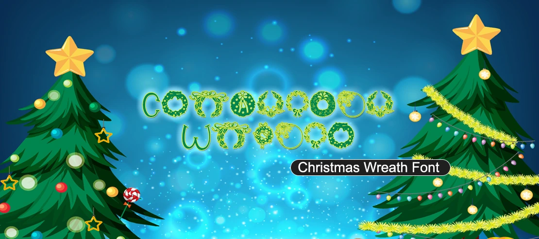 Christmas Wreath Font | Free Font Download | Download Thousands of Fonts for Free Sample Image