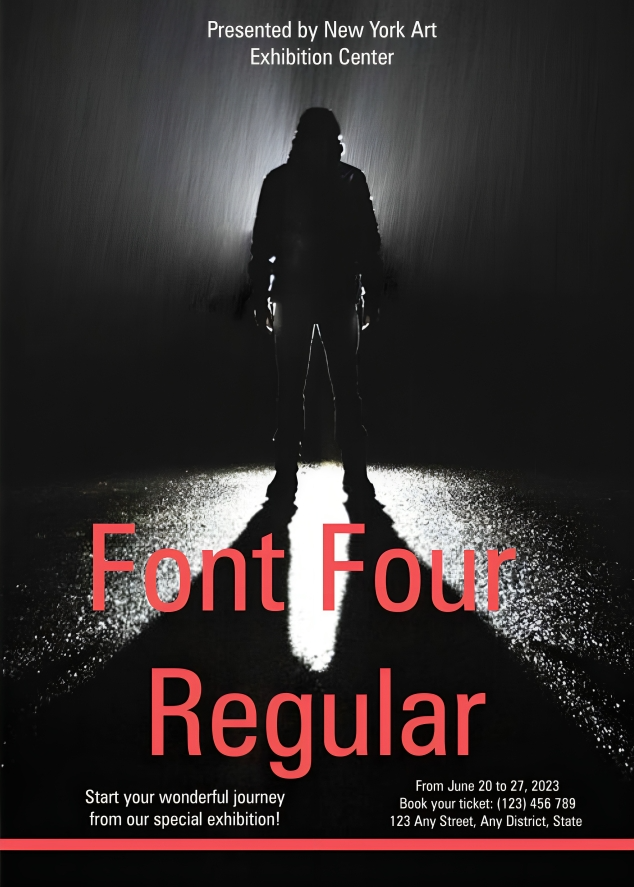 Font Four Regular Font | Free Font Download | Download Thousands of Fonts for Free Sample Image