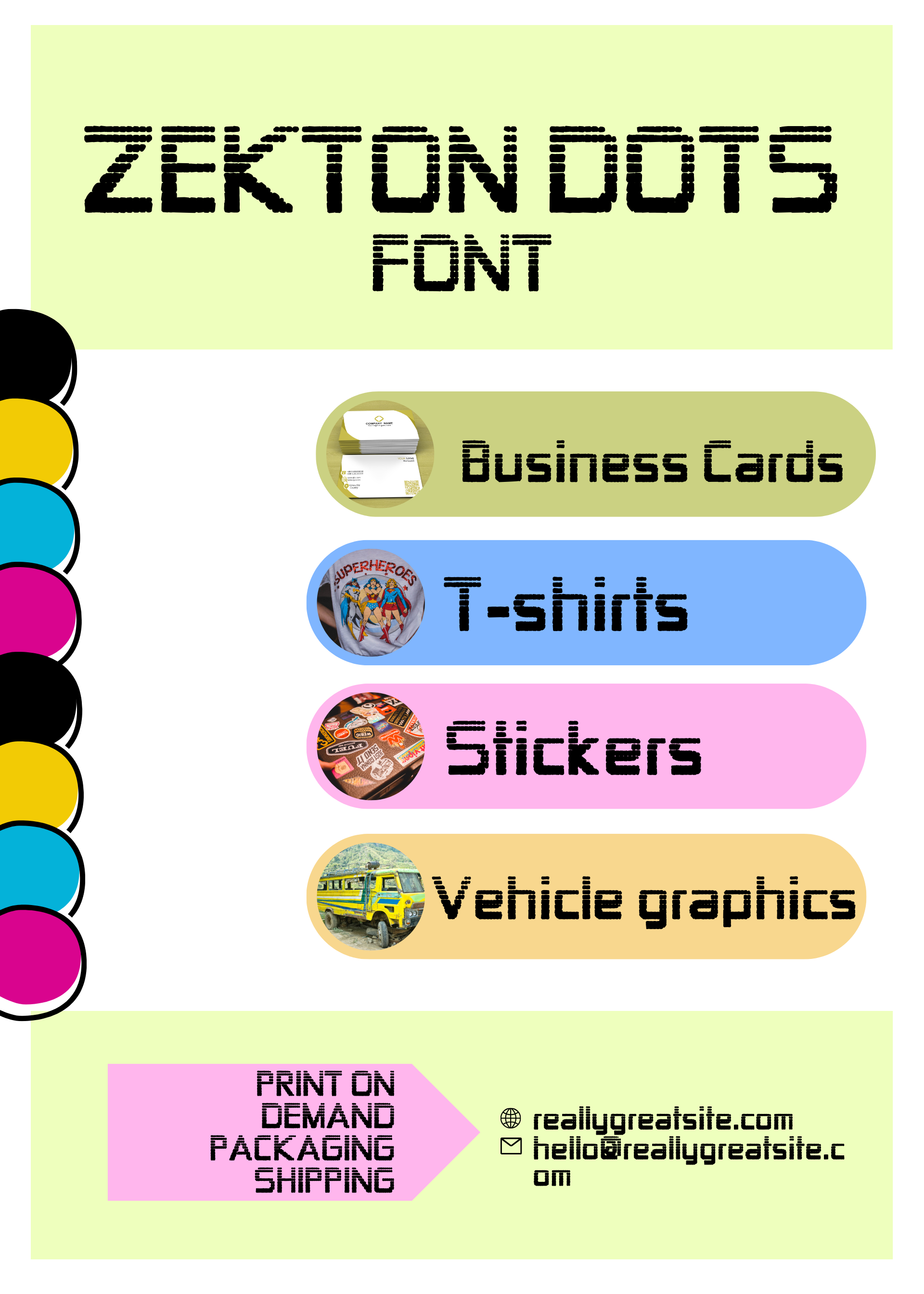 Zekton Dots Font | Free Font Download | Download Thousands of Fonts for Free Sample Image