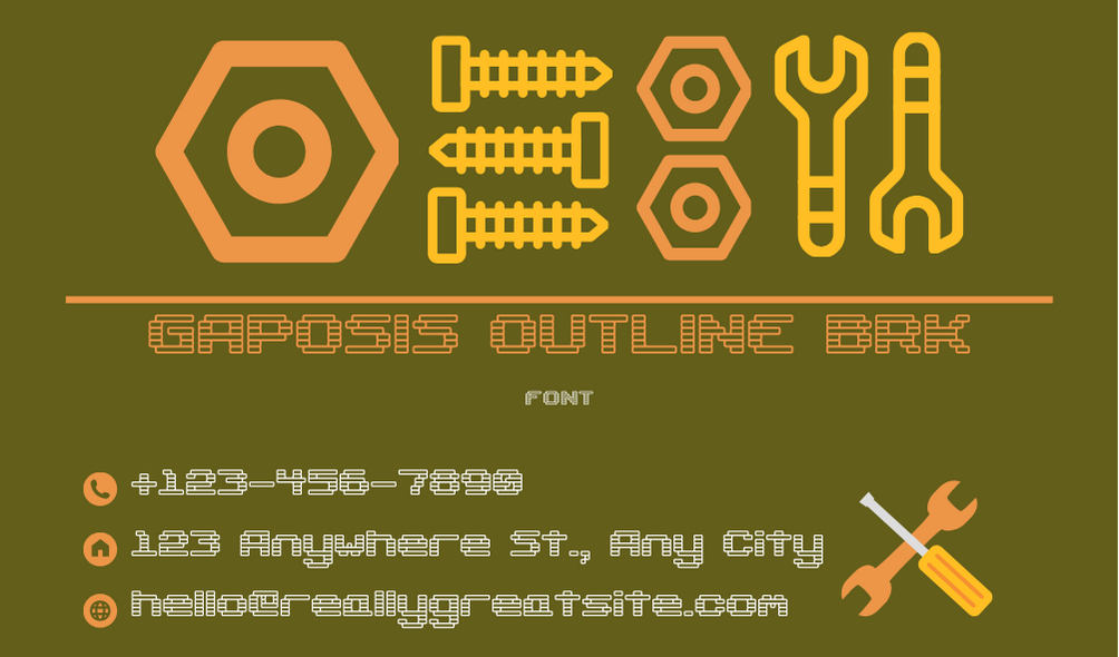 Gaposis Outline BRK Font | Free Font Download | Download Thousands of Fonts for Free Sample Image