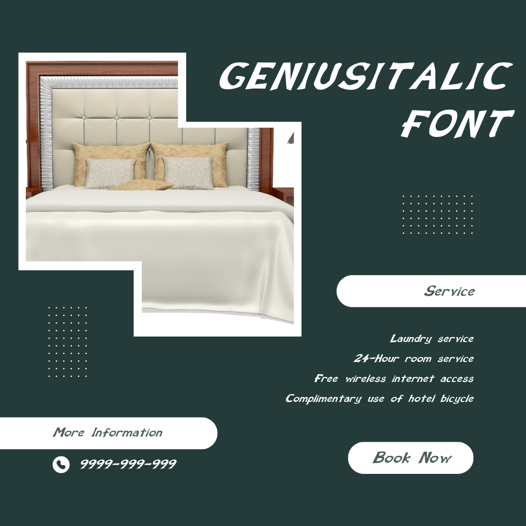 Genius Italic Font | Free Font Download | Download Thousands of Fonts for Free Sample Image