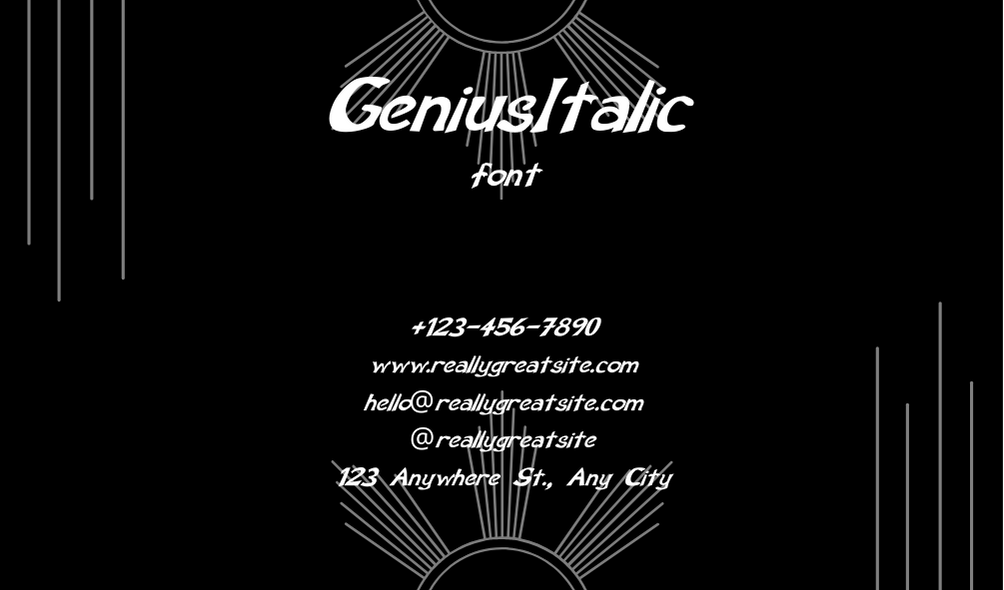 Genius Italic Font | Free Font Download | Download Thousands of Fonts for Free Sample Image